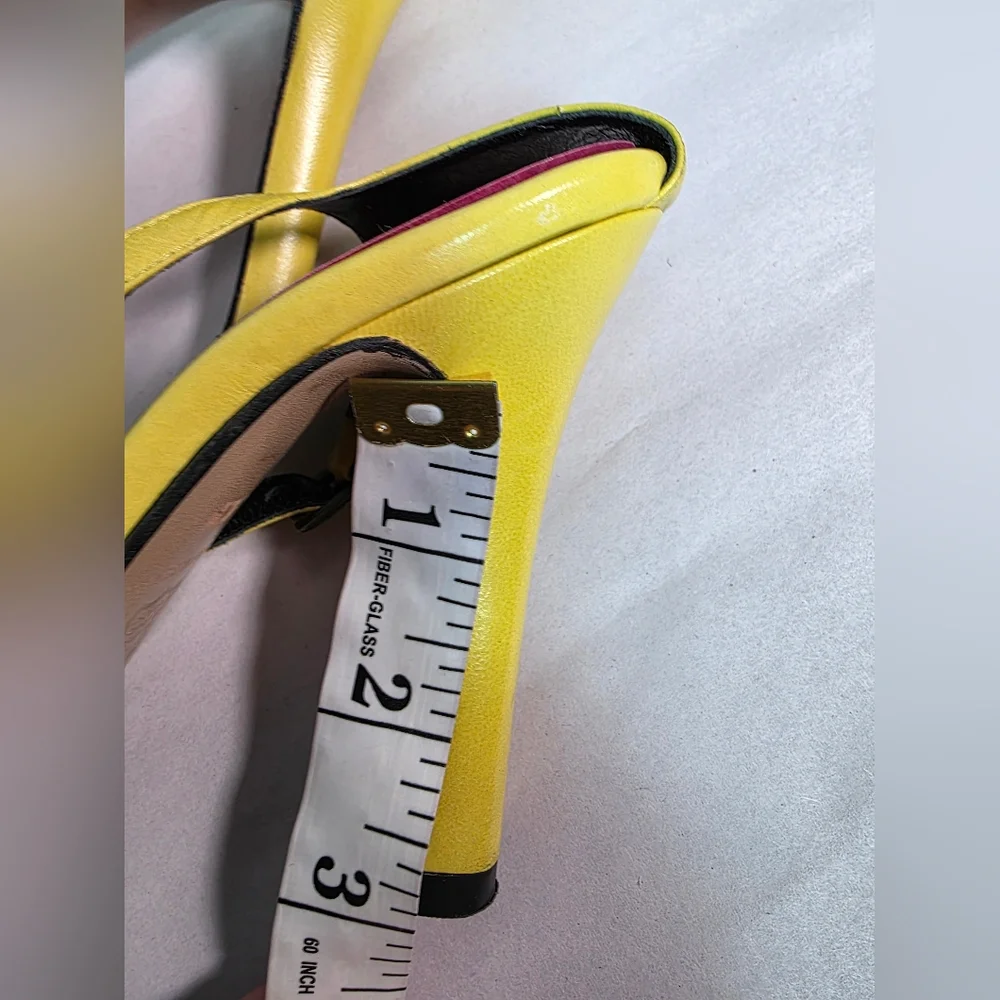Mario Valentino Italy Zebra Print Calf Hair & Lime Green Leather Heel Sandals